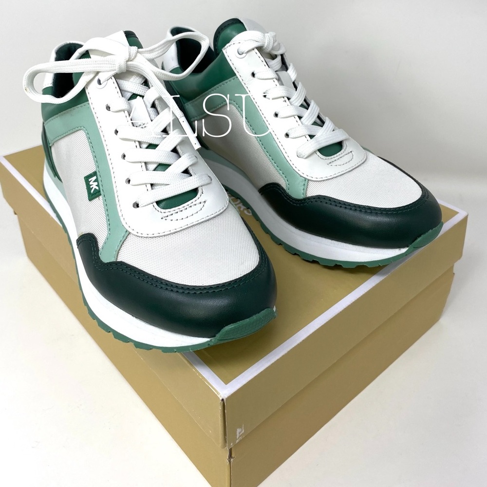 🍃SALE🍃 Michael Kors Maddy Trainer Canvas Racing Green Women Size 7 49F9MAFS2D - Picture 6 of 10